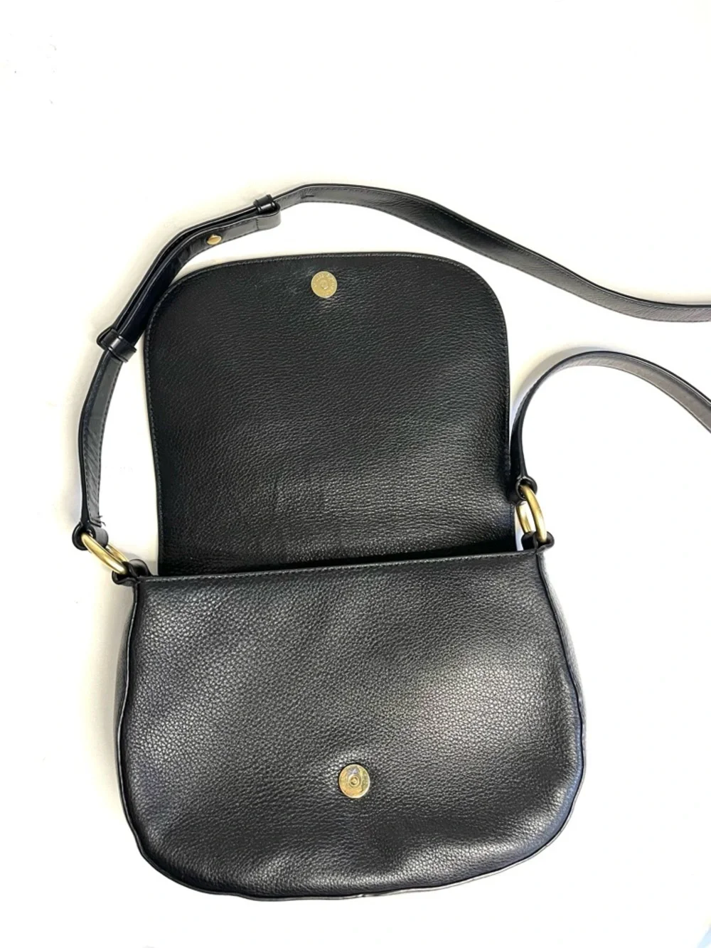 Michaels Kors Black Pebbled Leather Flap Crossbody